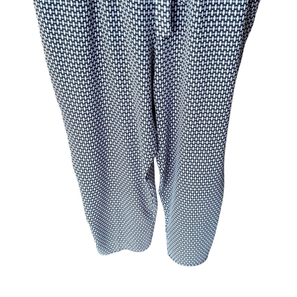 Cece Navy Blue Flutter Sleeve Swiss Dot V Neck Jumpsuit with Wide Leg Size L - Picture 6 of 9